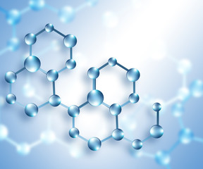 Molecule and atoms abstract background. Medical, chemical, full 3d background