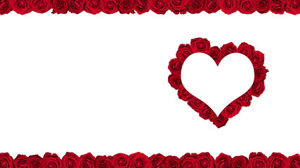 Obraz premium Frame made of red roses. Isolated on white.