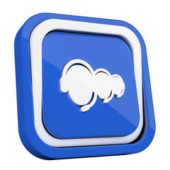 ikona plastikowa 3D niebieski kwadrat pierścień