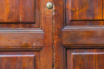 Obraz premium Brown wood door - texture.
