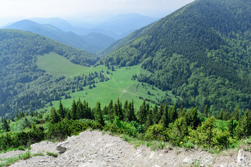 Fototapeta na wymiar The cross paths in Vratna valley at the national park Mala Fatra