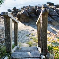 Fototapeta na wymiar Wooden Stairs to the Beach