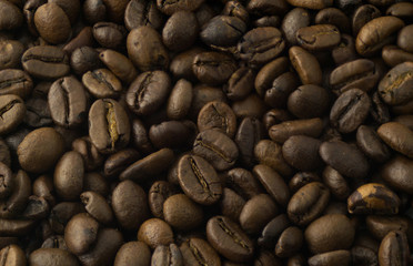 Coffee grains in the form of a background