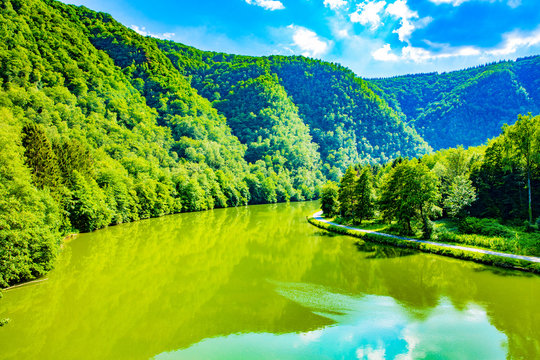 Scenic river Meuse, Les Dames de Meuse, French Ardennes, Region Grand Est, Champagne-Ardenne, France