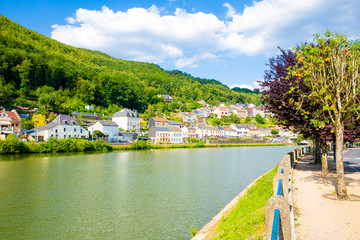 The river Meuse in Monthermé, French Ardennes, Region Grand Est, Champagne-Ardenne, France