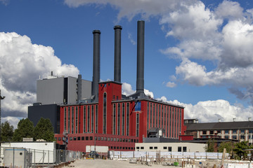 Power plant on a bright day