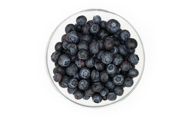 Blaubeeren in einer Glasschale