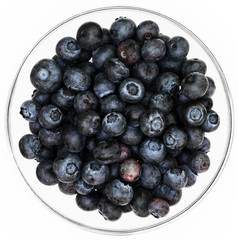 Blaubeeren in einer Glasschale