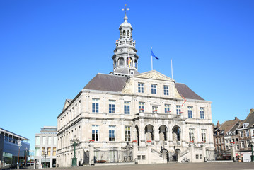 Fototapeta na wymiar The historic City Hall of Maastricht in Province Limburg, the Netherlands