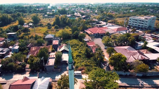 Aerial drone video of a sacred masjid of muslims