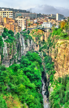 The Rhummel River Canyon in Constantine. Algeria