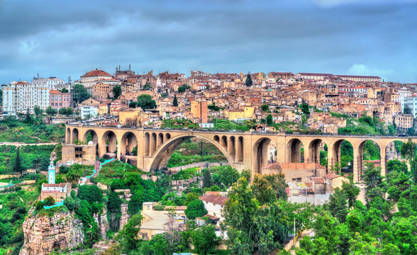 The Sidi Rached Viaduct across the Rhummel River Canyon in Constantine, Algeria