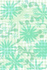 Fototapeta na wymiar Grid flower retro flourish background pattern illustration design