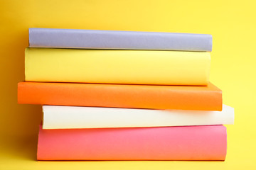 A stack of bright books