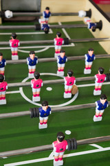 detail of a foosball game concept of championship or world cup
