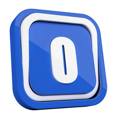 ikona plastikowa 3D niebieski kwadrat pierścień © vempireart