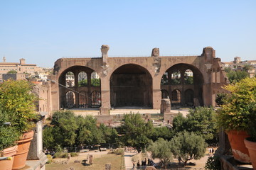 Fototapeta premium The surviving aisle of Maxentius Basilica in Forum Romanum in Rome Italy
