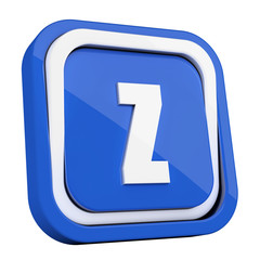 ikona plastikowa 3D niebieski kwadrat pierścień © vempireart