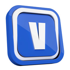 ikona plastikowa 3D niebieski kwadrat pierścień © vempireart