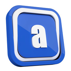 ikona plastikowa 3D niebieski kwadrat pierścień © vempireart