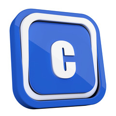 ikona plastikowa 3D niebieski kwadrat pierścień © vempireart