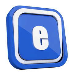 ikona plastikowa 3D niebieski kwadrat pierścień © vempireart