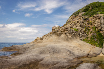 Beautiful rock formations on one of the most beautiful places of the Island Elba. The beach is called Cotoncello Beach which is next to the small town Saint Andrea.