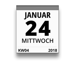 Kalender für Mittwoch, 24. JANUAR 2018 (Woche 04)