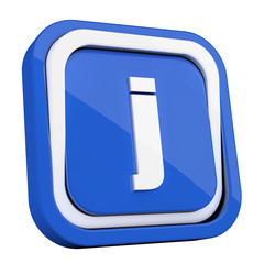 ikona plastikowa 3D niebieski kwadrat pierścień © vempireart