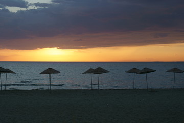 Sunset at an empty beach