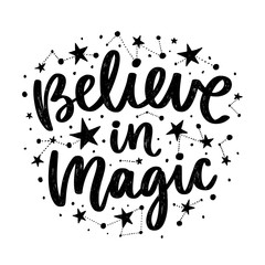 Fototapeta premium Vector lettering with stars