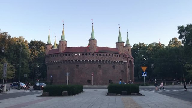 Forteresse Barbacane &agrave; Cracovie, Pologne