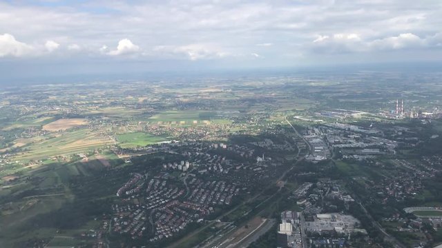 Paysage à Cracovie, vue aérienne