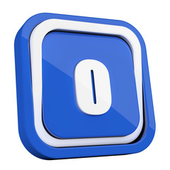 ikona plastikowa 3D niebieski kwadrat pierścień © vempireart