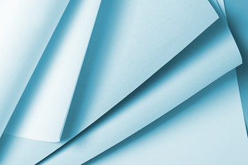 Blue paper background.