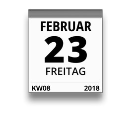 Kalender für Freitag, 23. FEBRUAR 2018 (Woche 08)