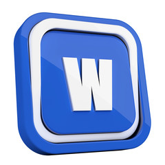 ikona plastikowa 3D niebieski kwadrat pierścień © vempireart