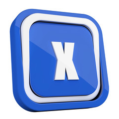 ikona plastikowa 3D niebieski kwadrat pierścień © vempireart