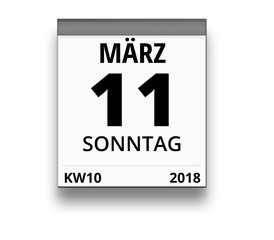Kalender für Sonntag, 11. MÄRZ 2018 (Woche 10)
