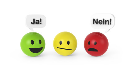 Smiley versuchen zu überzeugen