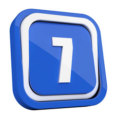 ikona plastikowa 3D niebieski kwadrat pierścień © vempireart