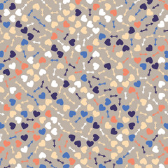 Generative pattern with love art design. Color ornament.