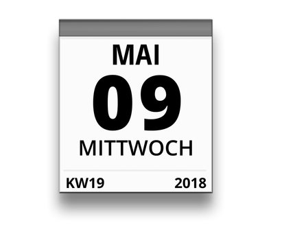 Kalender für Mittwoch, 9. MAI 2018 (Woche 19)