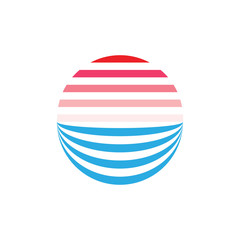 Sun and Sea logo design line art
