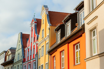 Obraz premium gables of historic row houses in the UNESCO protected old town of Stralsund