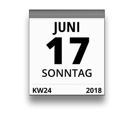 Kalender für Sonntag, 17. JUNI 2018 (Woche 24)