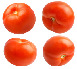 Fresh tomato isolated on white background with clipping path