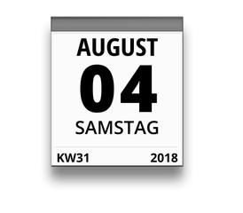 Kalender für Samstag, 4. AUGUST 2018 (Woche 31)