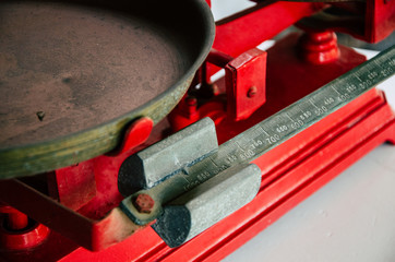 Antique vintage balance scales, Cast iron and brass