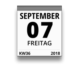 Kalender für Freitag, 7. SEPTEMBER 2018 (Woche 36)
